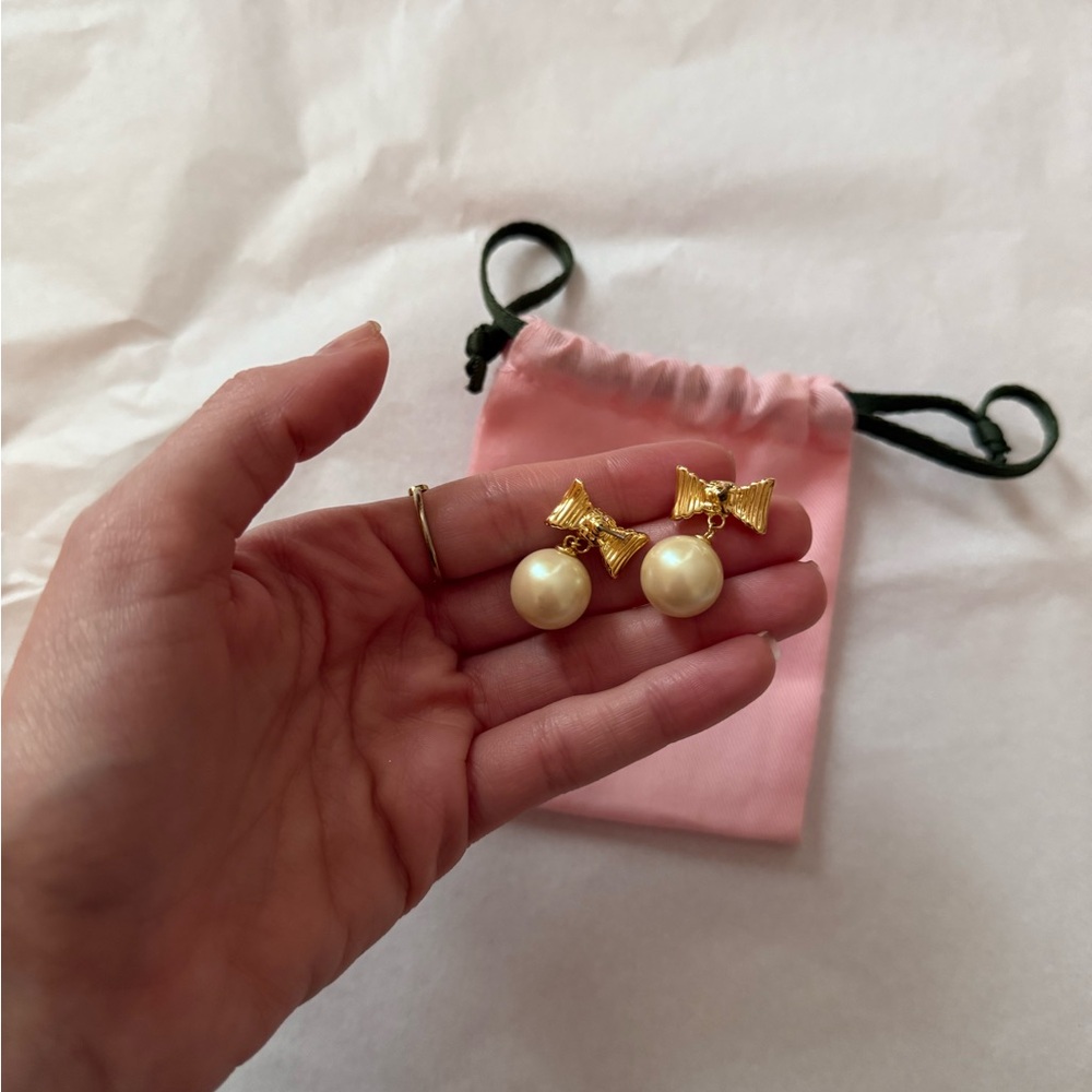 kate spade bow pearl earrings - Picture 6 of 6